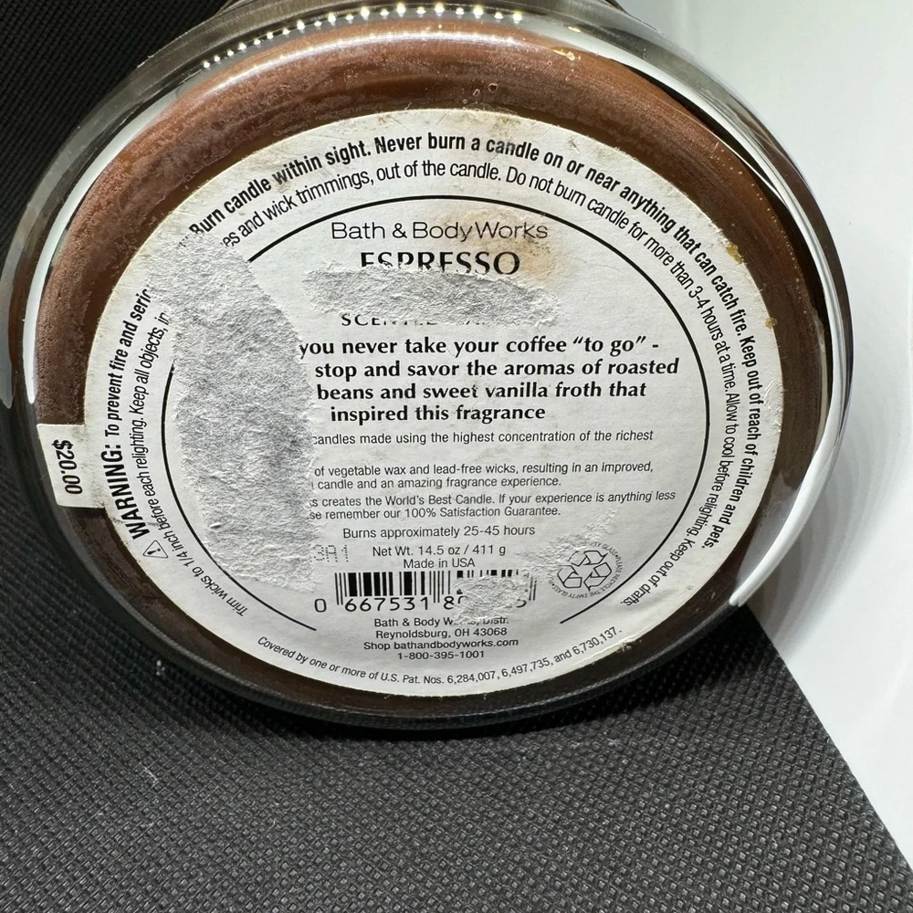 Espresso Bar 3-Wick Bath & Body Works Candle Never Burned or Warmed. - Picture 4 of 4